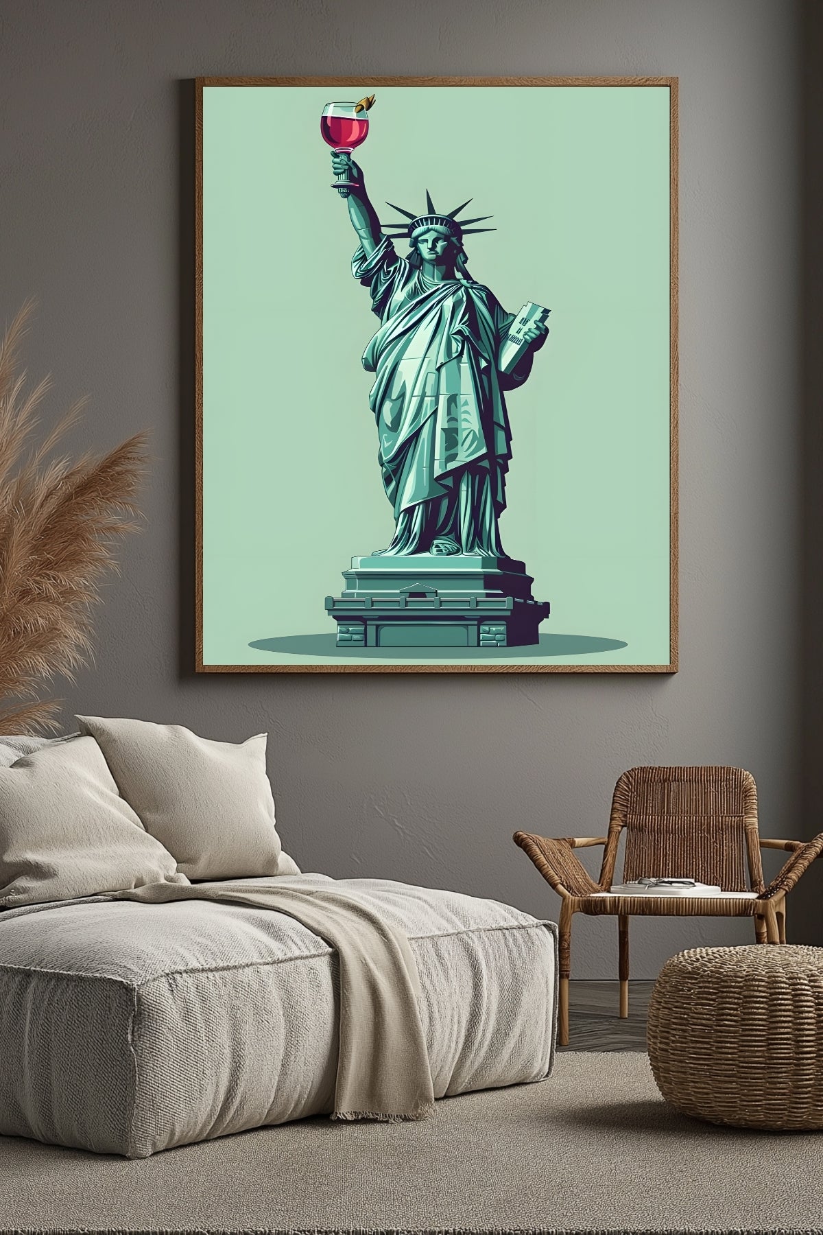 Liberty in Every Pour Wall Art Print — Wine Lover Quote Poster