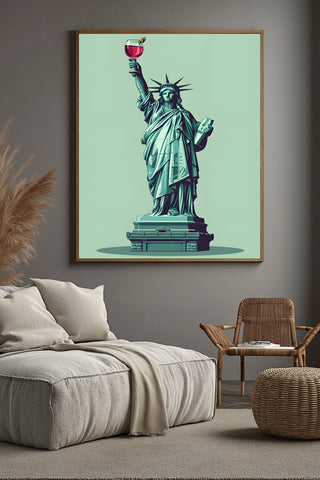 Liberty in Every Pour Wall Art Print — Wine Lover Quote Poster