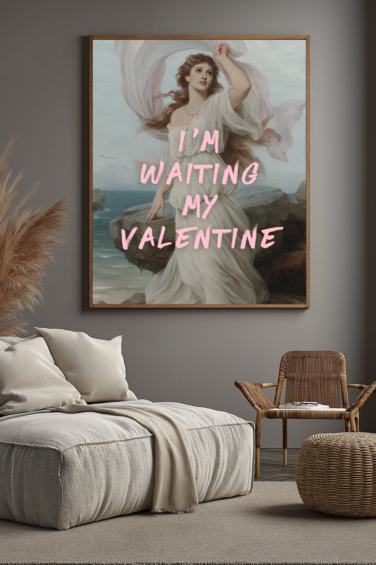 I'm Waiting My Valentine Wall Art Print — Romantic Love Quote Poster