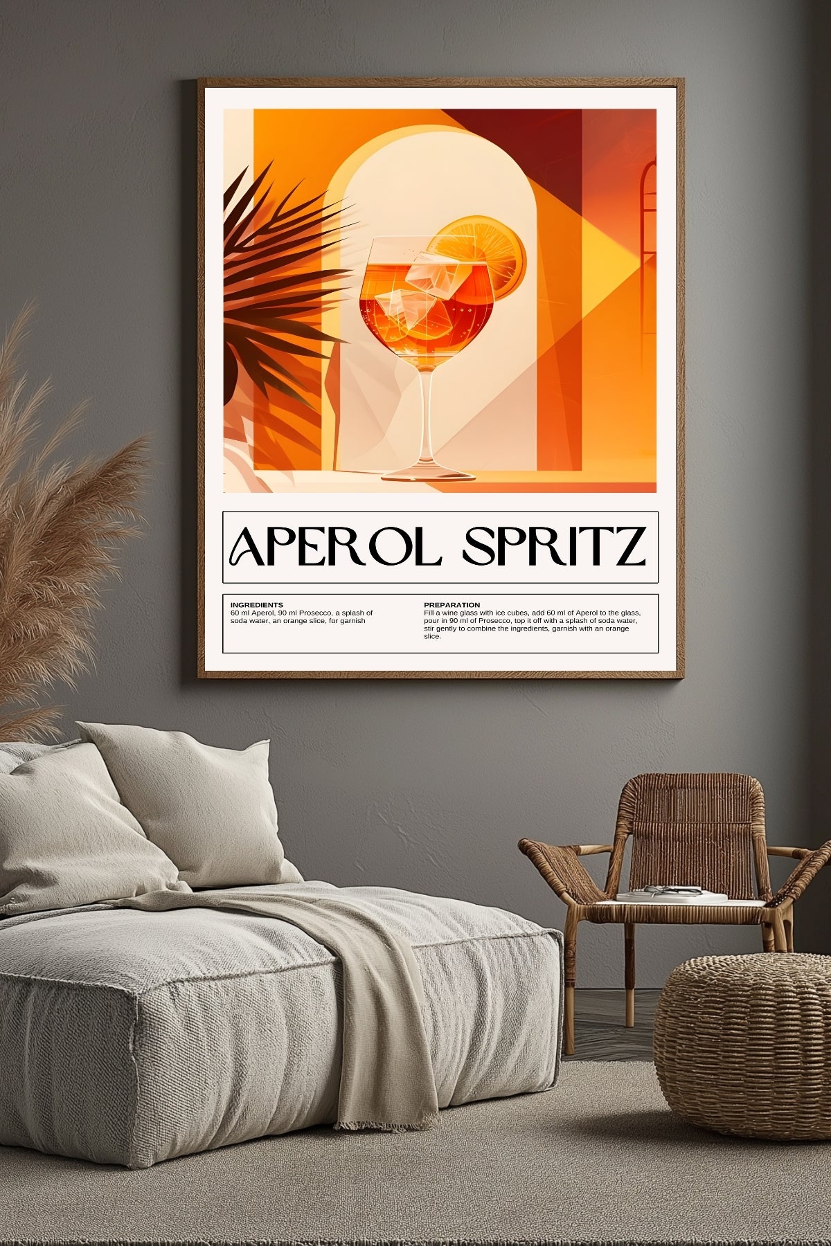 Aperol Spritz Wall Art Print — Italian Summer Cocktail Poster