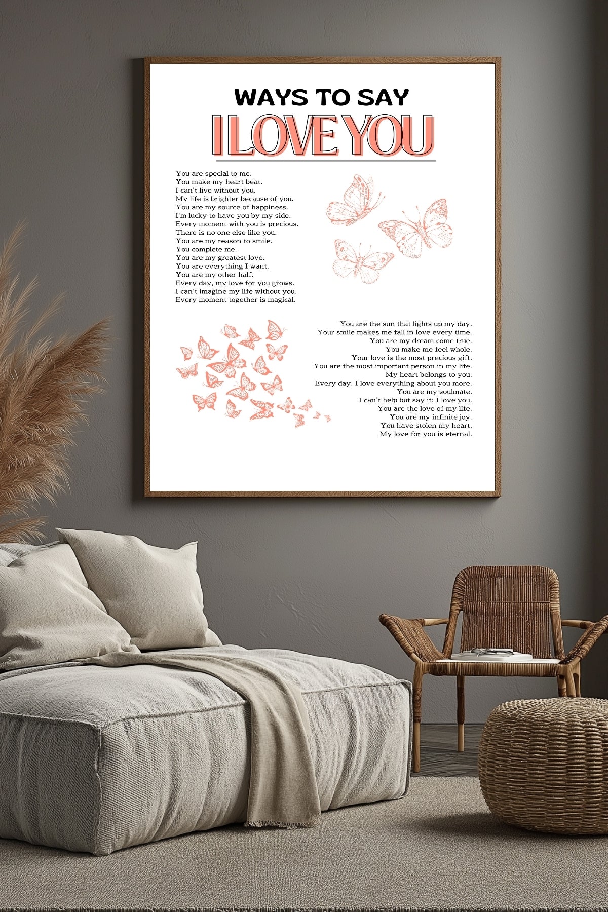 Ways to Say I Love You Wall Art Print — Multilingual Love Quote Poster