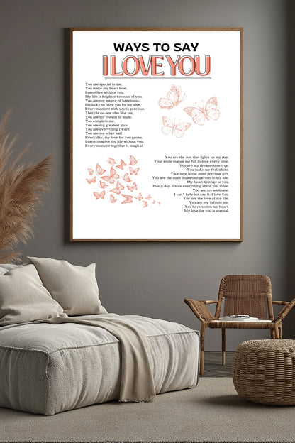 Ways to Say I Love You –  Tablo Boyutlarında ve Yüksek Kaliteli Poster