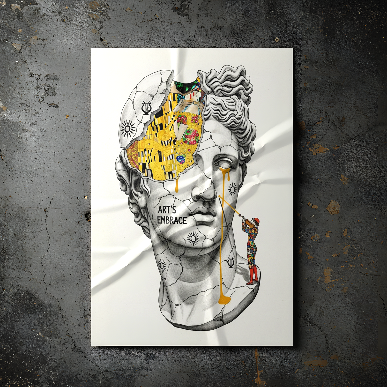 Art's Embrace — Gustav Klimt Inspired Wall Art Print