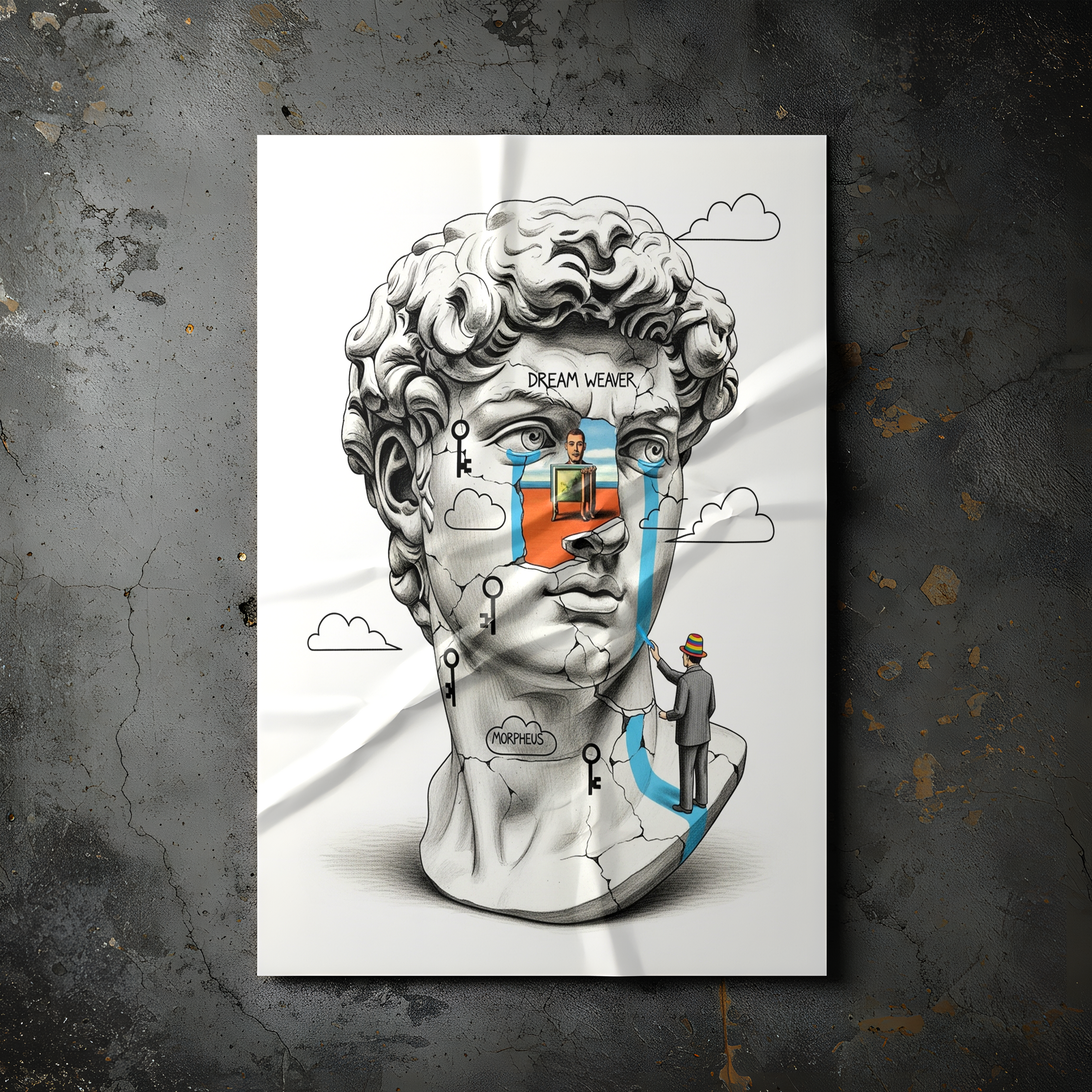 Dream Weaver Morpheus — Surreal David Bust Wall Art Print