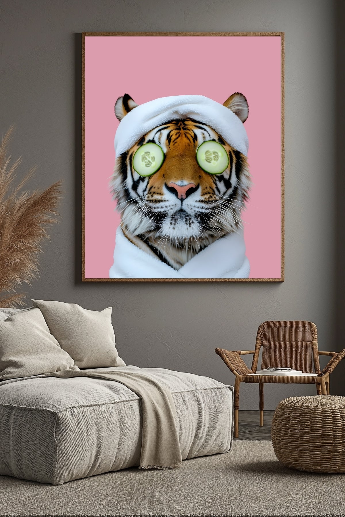 Tiger Retreat Wall Art Print — Bold Animal Portrait Poster