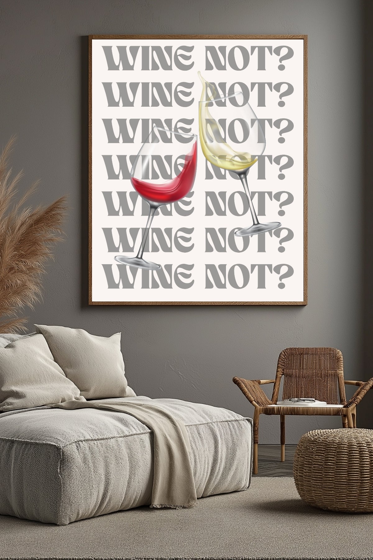 Wine Not? Wall Art Print — Playful Wine Lover Quote Poster