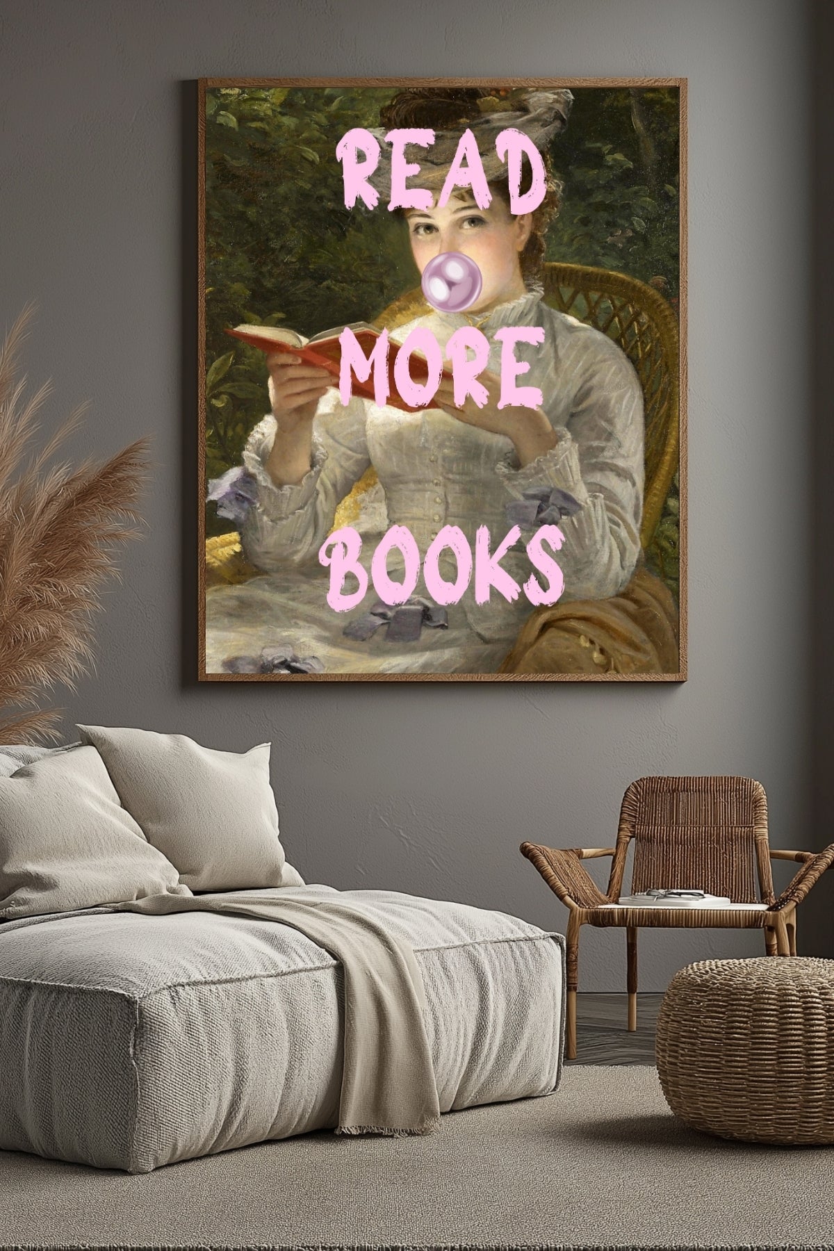 Read More Books Wall Art Print — Book Lover Reading Quote Poster