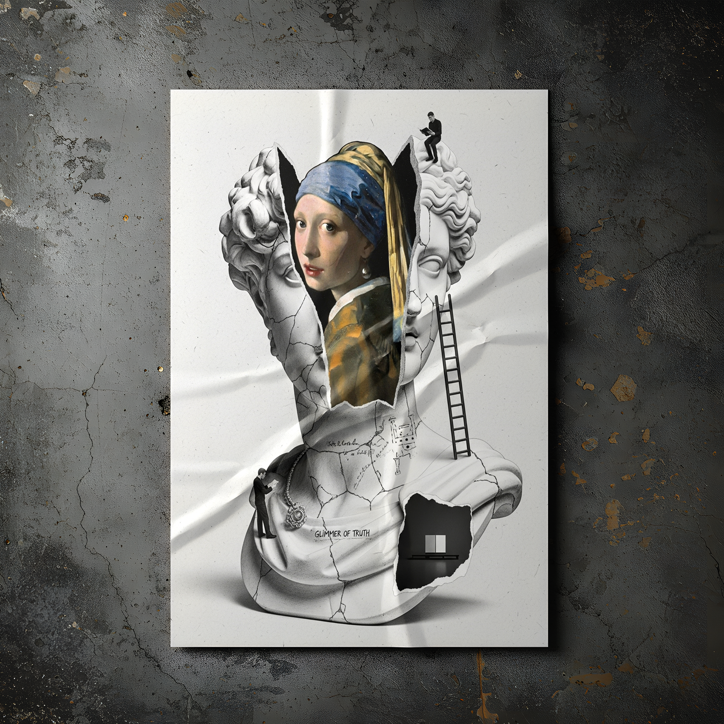 Glimmer of Truth — Vermeer's Girl with a Pearl Earring Wall Art Print