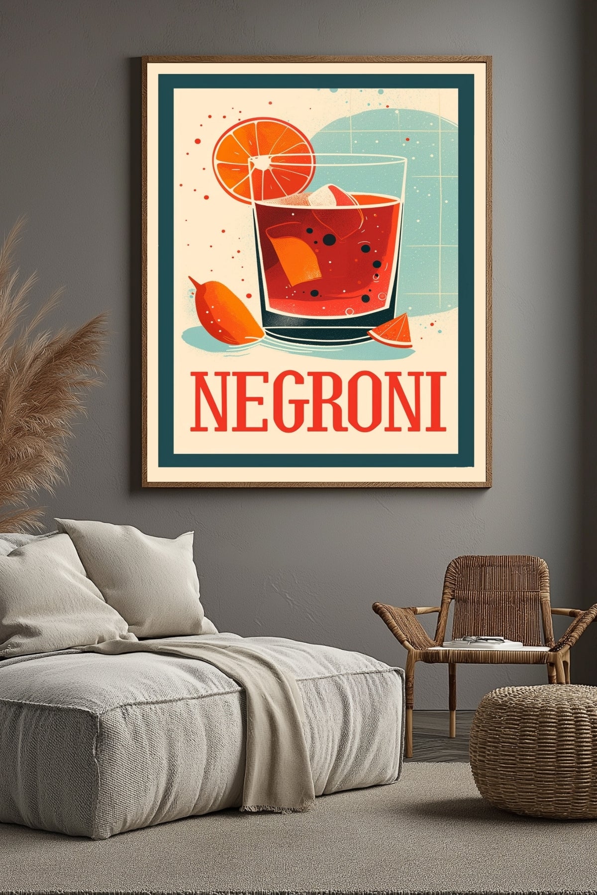 The Negroni Wall Art Print — Italian Bitter Classic Cocktail Poster