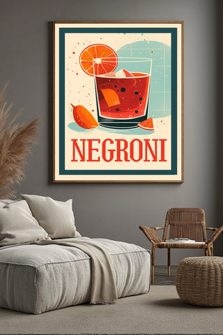 The Negroni Wall Art Print — Italian Bitter Classic Cocktail Poster