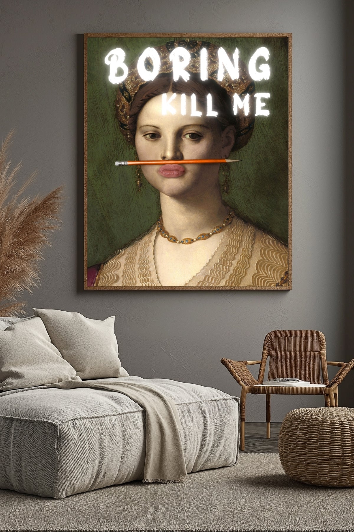Boring Kill Me Wall Art Print — Sarcastic Typography Poster