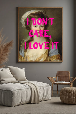I Don't Care Wall Art Print — Cool Sarcastic Quote Poster
