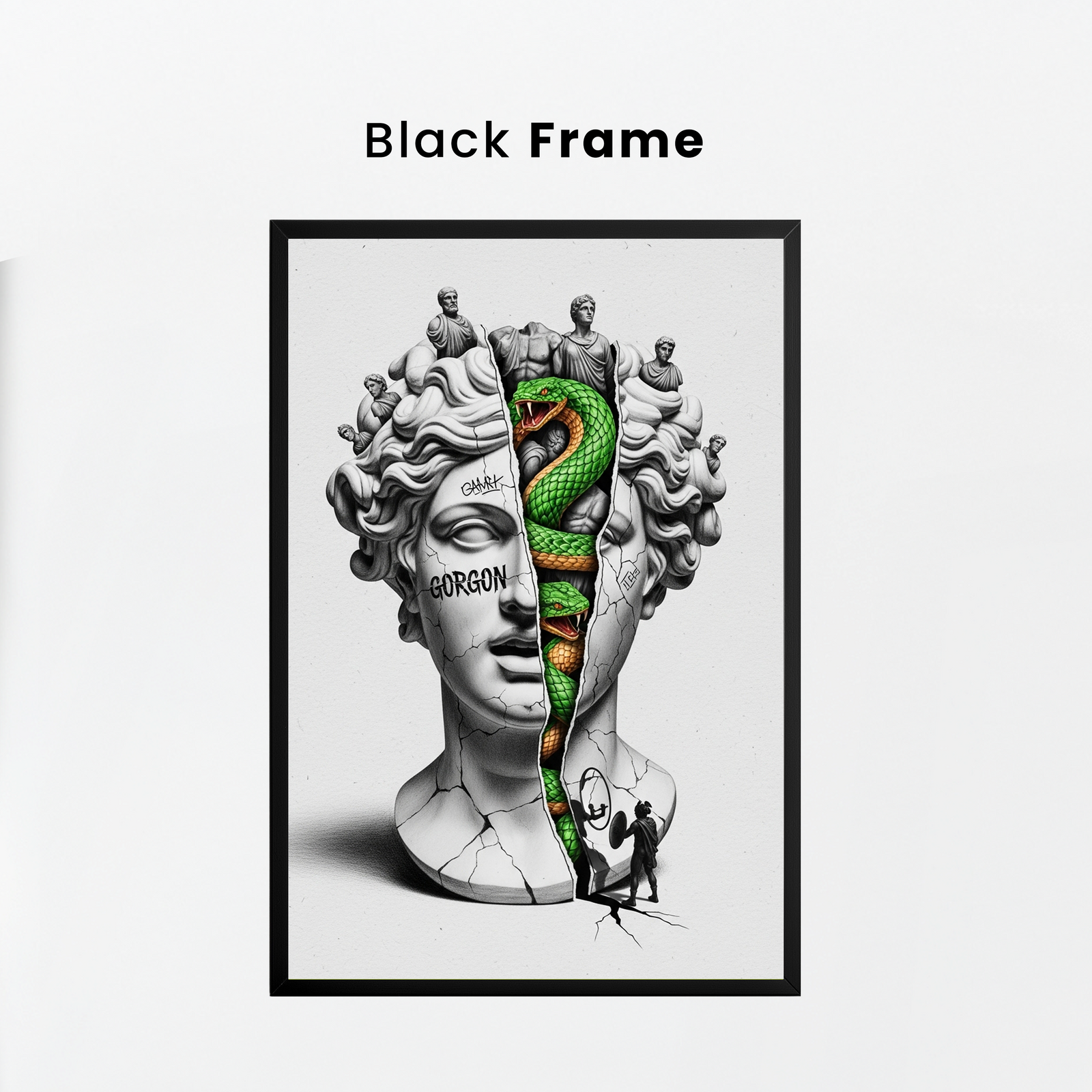 Gorgon Medusa — Surreal Apollo Bust Wall Art Print