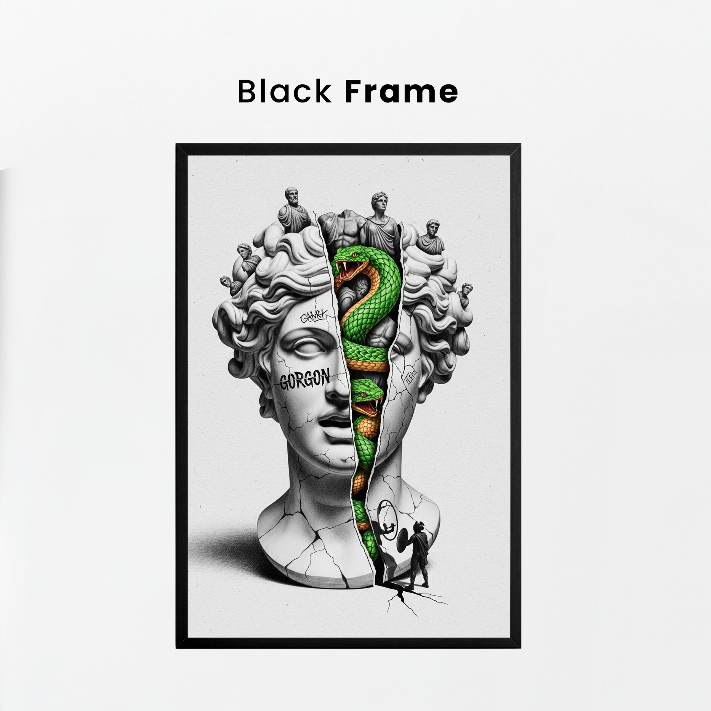 Gorgon Medusa — Surreal Apollo Bust Wall Art Print