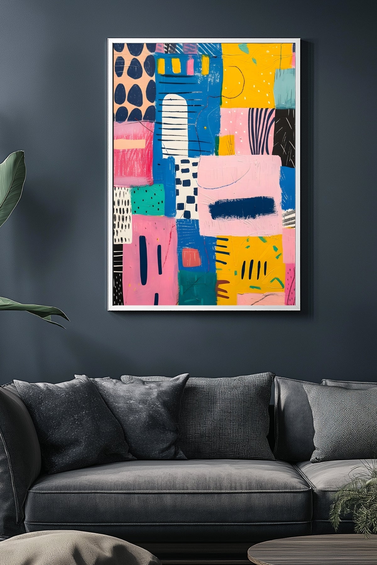 Vibrant Collage Wall Art Print — Bold Mixed Media Poster