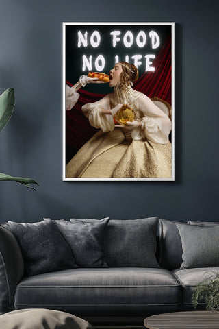 No Food No Life Wall Art Print — Funny Food Lover Quote Poster