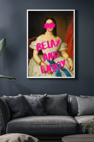 Relax And Enjoy Wall Art Print — Soft Mindful Quote Poster