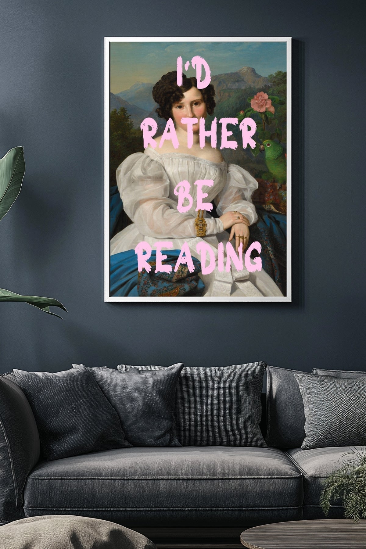 I'd Rather Be Reading Wall Art Print — Book Lover Quote Poster