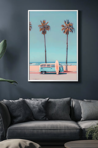Surf & Chill Wall Art Print — Coastal Surf Lifestyle Poster