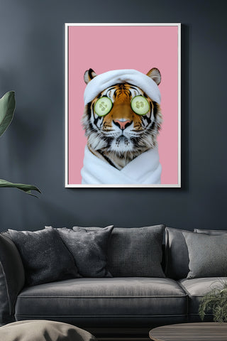 Tiger Retreat Wall Art Print — Bold Animal Portrait Poster