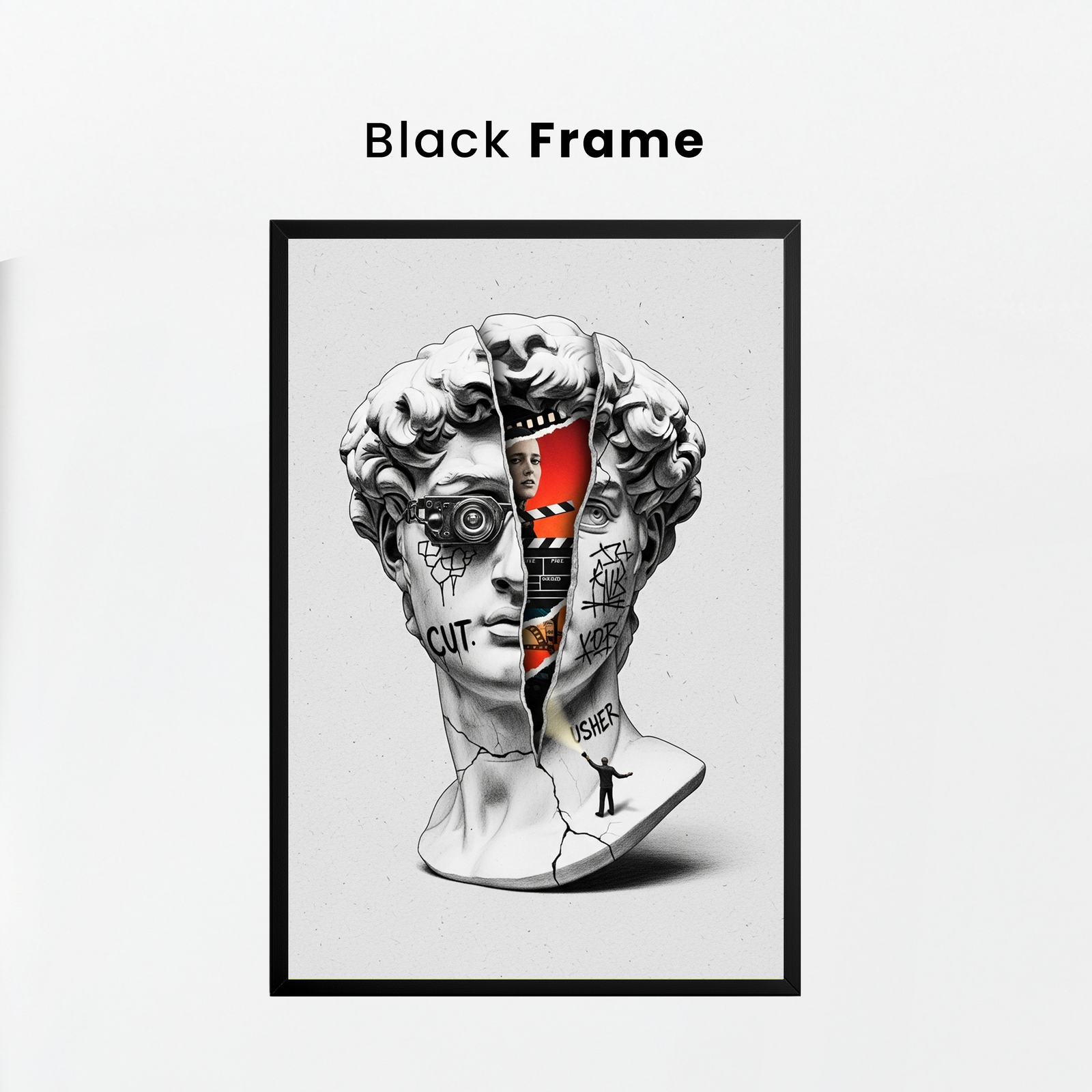Cut! Cinema — Surreal David Bust Wall Art Print