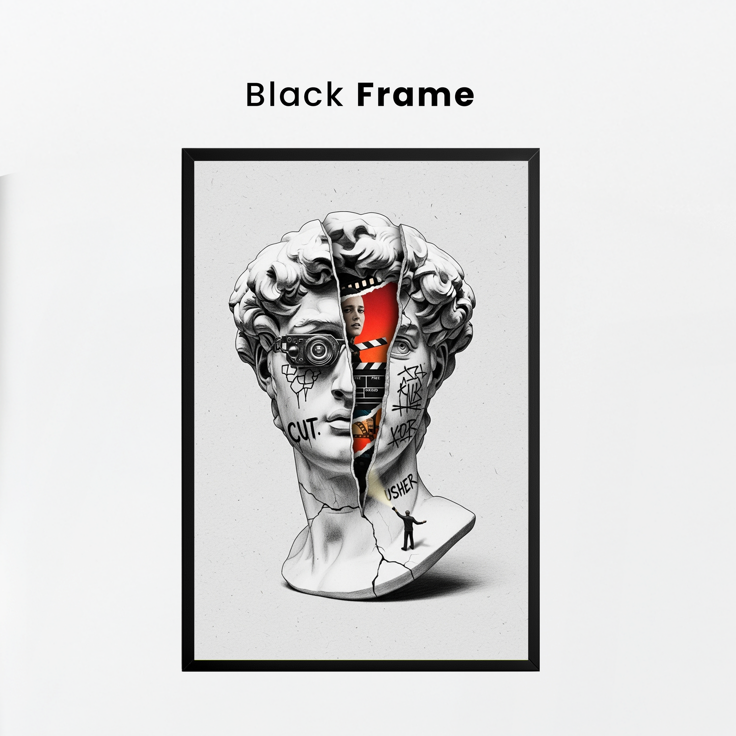 Cut! Cinema — Surreal David Bust Wall Art Print
