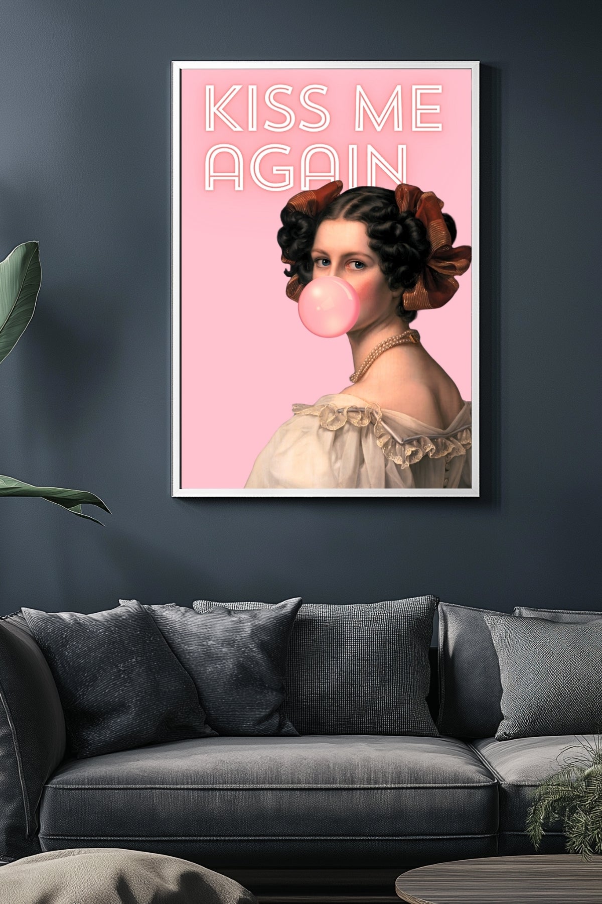 Kiss Me Again Wall Art Print — Romantic Love Quote Poster