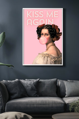 Kiss Me Again Wall Art Print — Romantic Love Quote Poster
