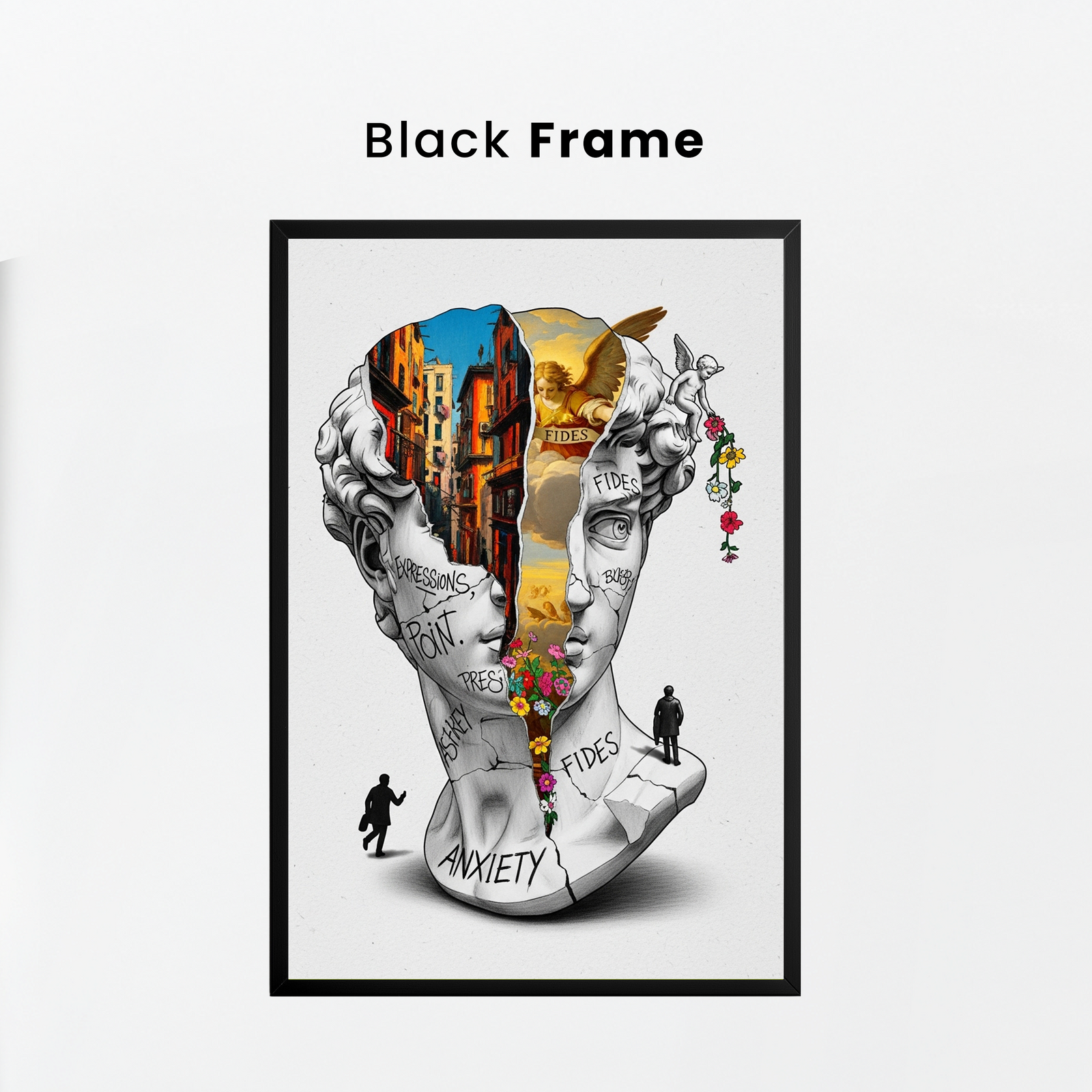 Anxiety & Faith — Surreal David Bust Wall Art Print