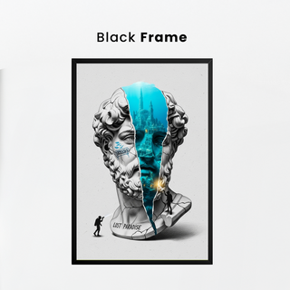 Lost Paradise Atlantis — Surreal Poseidon Bust Wall Art Print