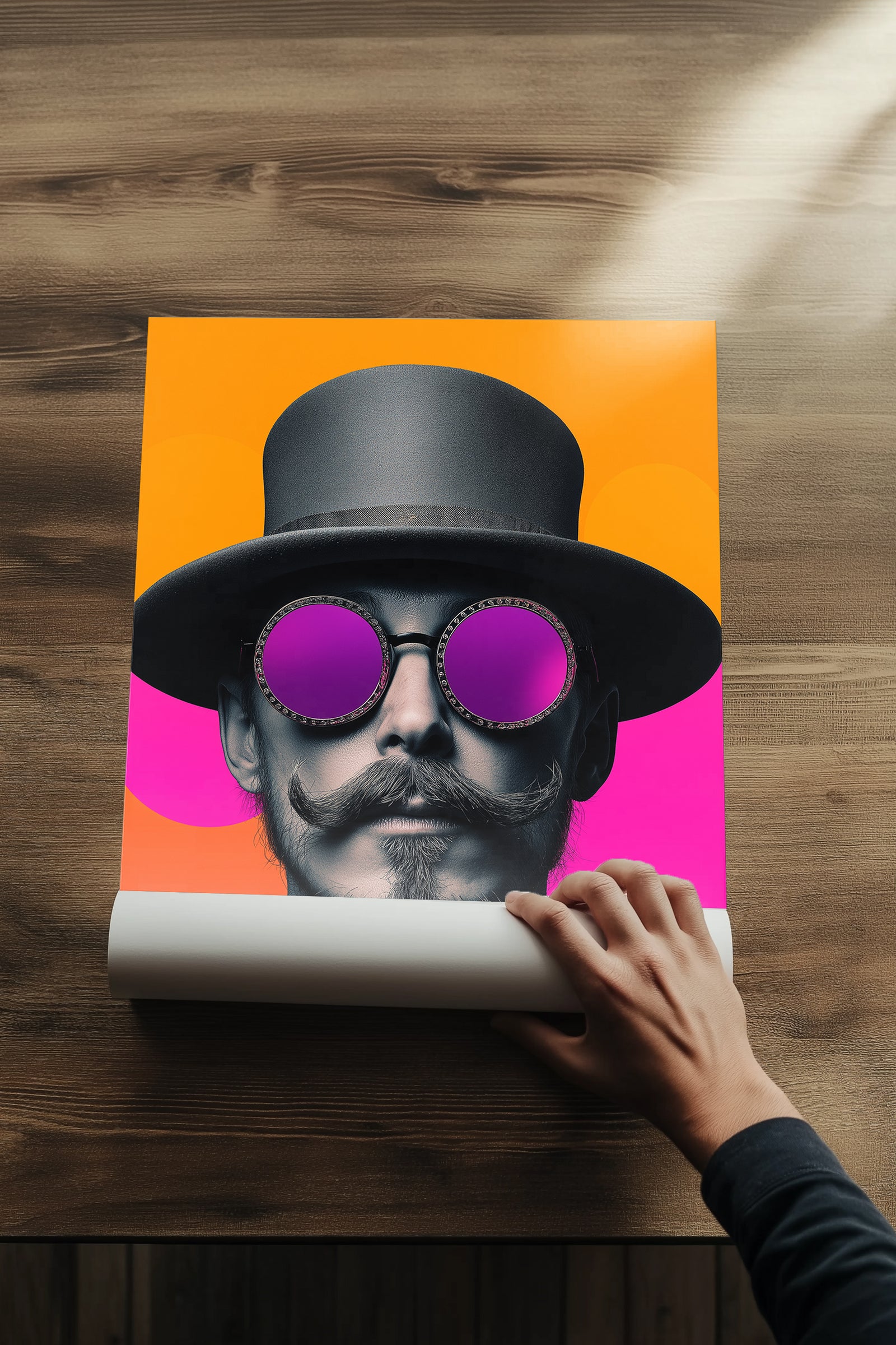 Neon Mystique Wall Art Print — Mysterious Pop Portrait Poster