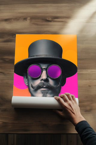 Neon Mystique Wall Art Print — Mysterious Pop Portrait Poster