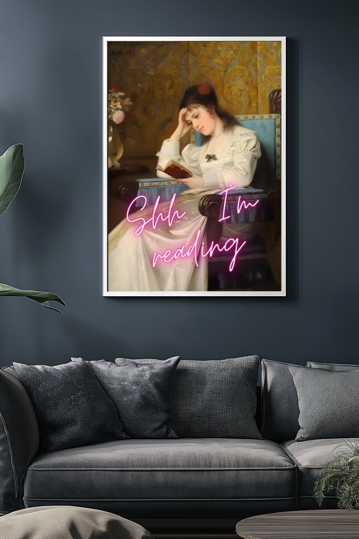 Ssh I'm Reading Wall Art Print — Book Lover Quiet Quote Poster