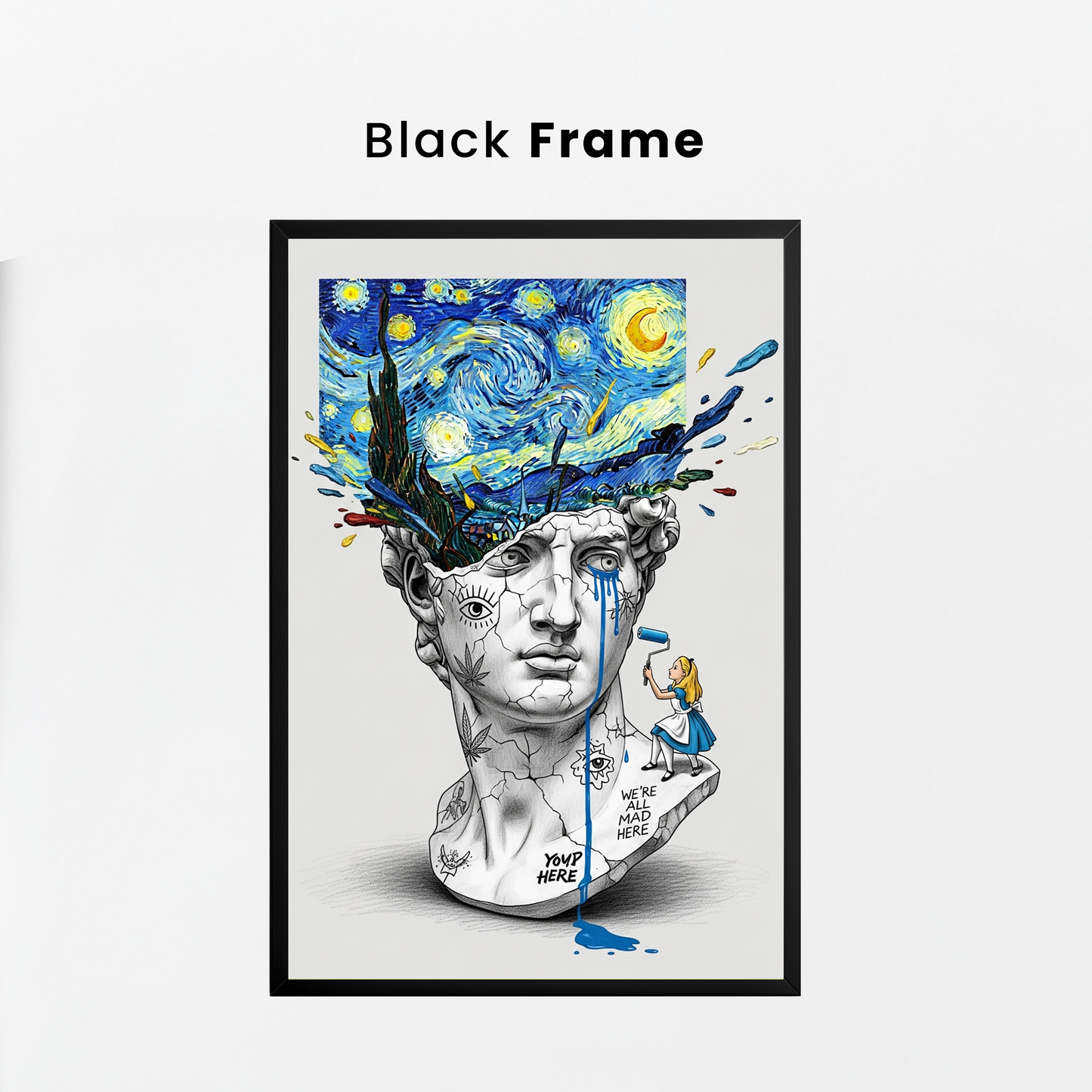 We're All Mad Here: Van Gogh Tablo Boyutlarında ve Yüksek Kaliteli Poster