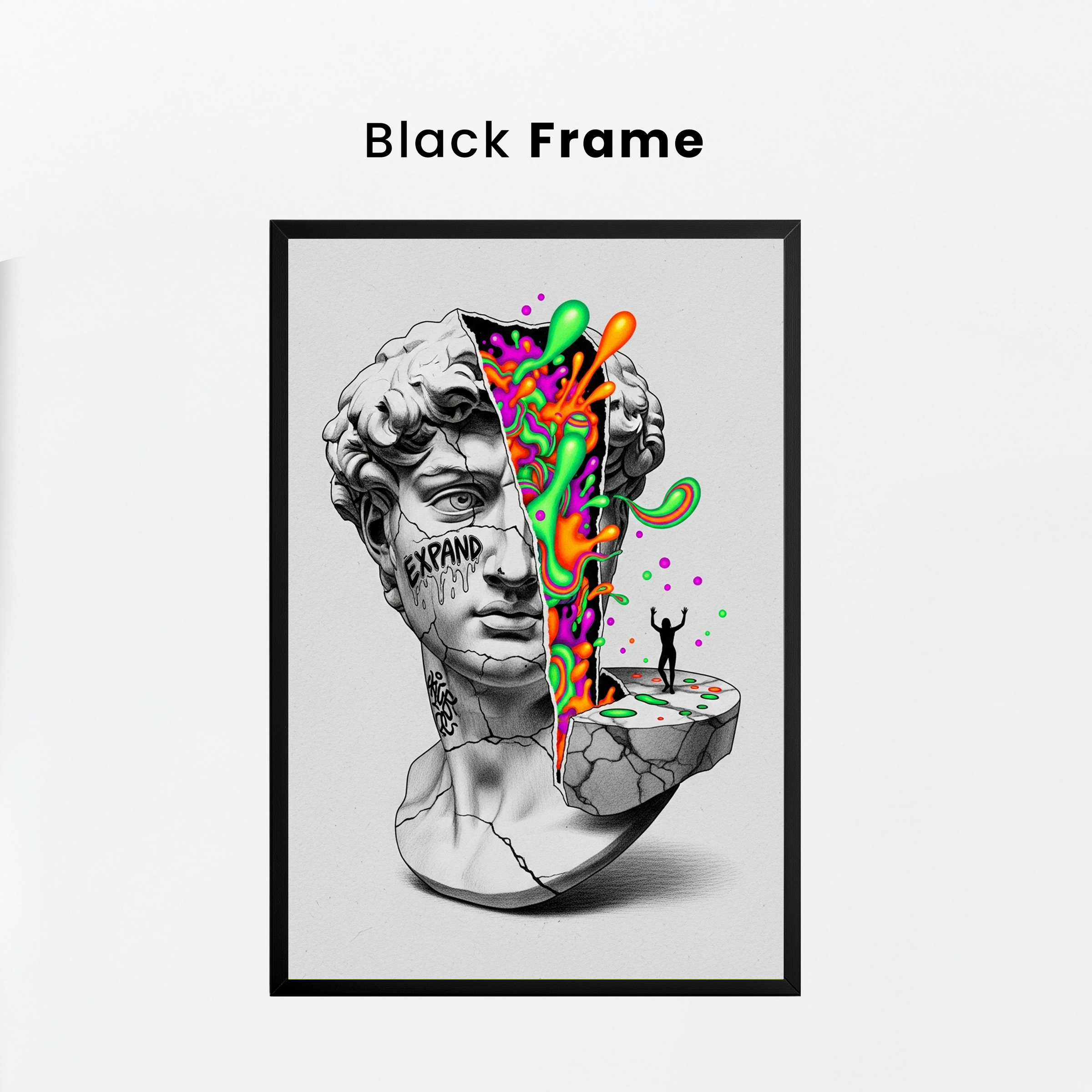Expand Pop Art — Surreal David Bust Wall Art Print