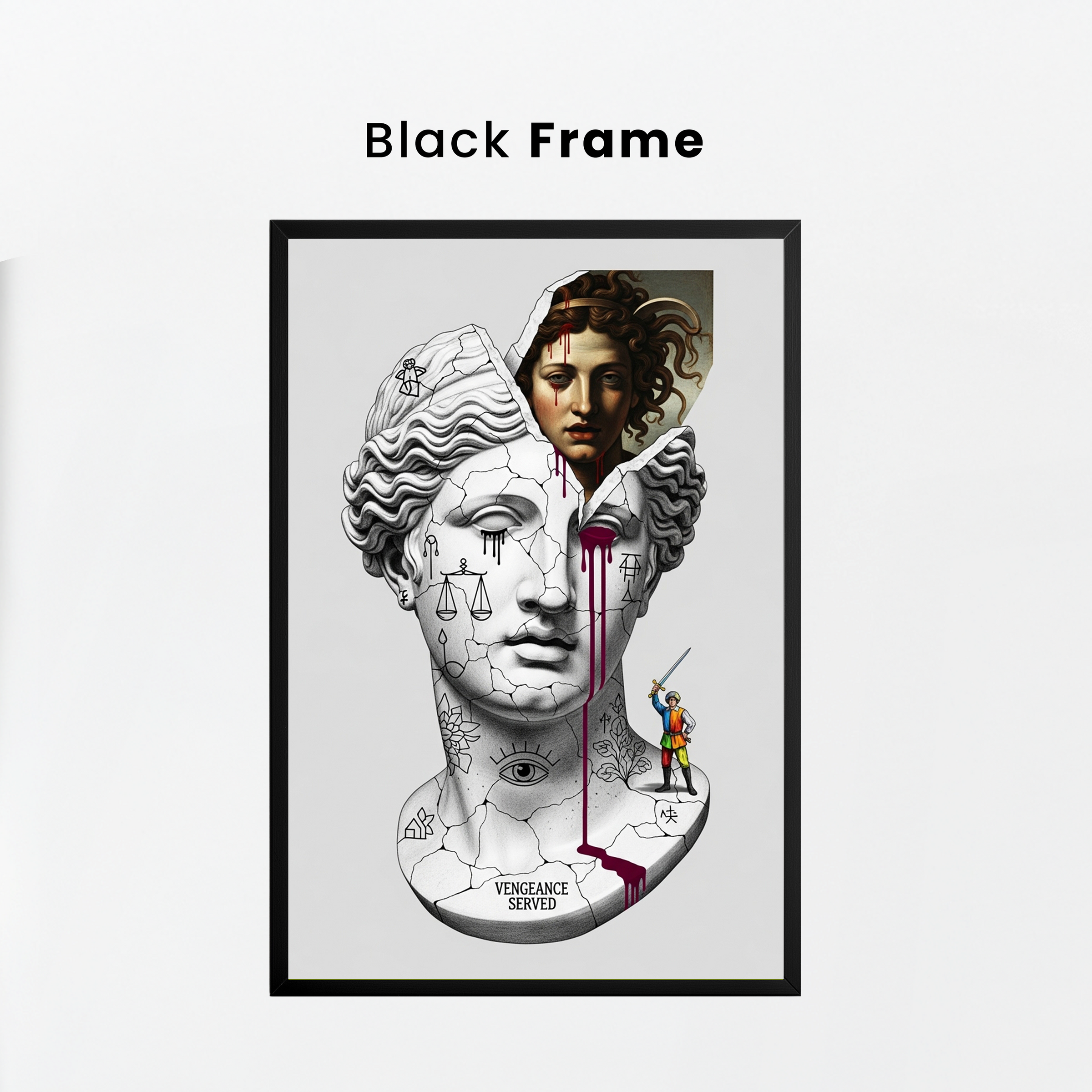 Vengeance Served Medusa V2 — Surreal Greek Mythology Wall Art Print