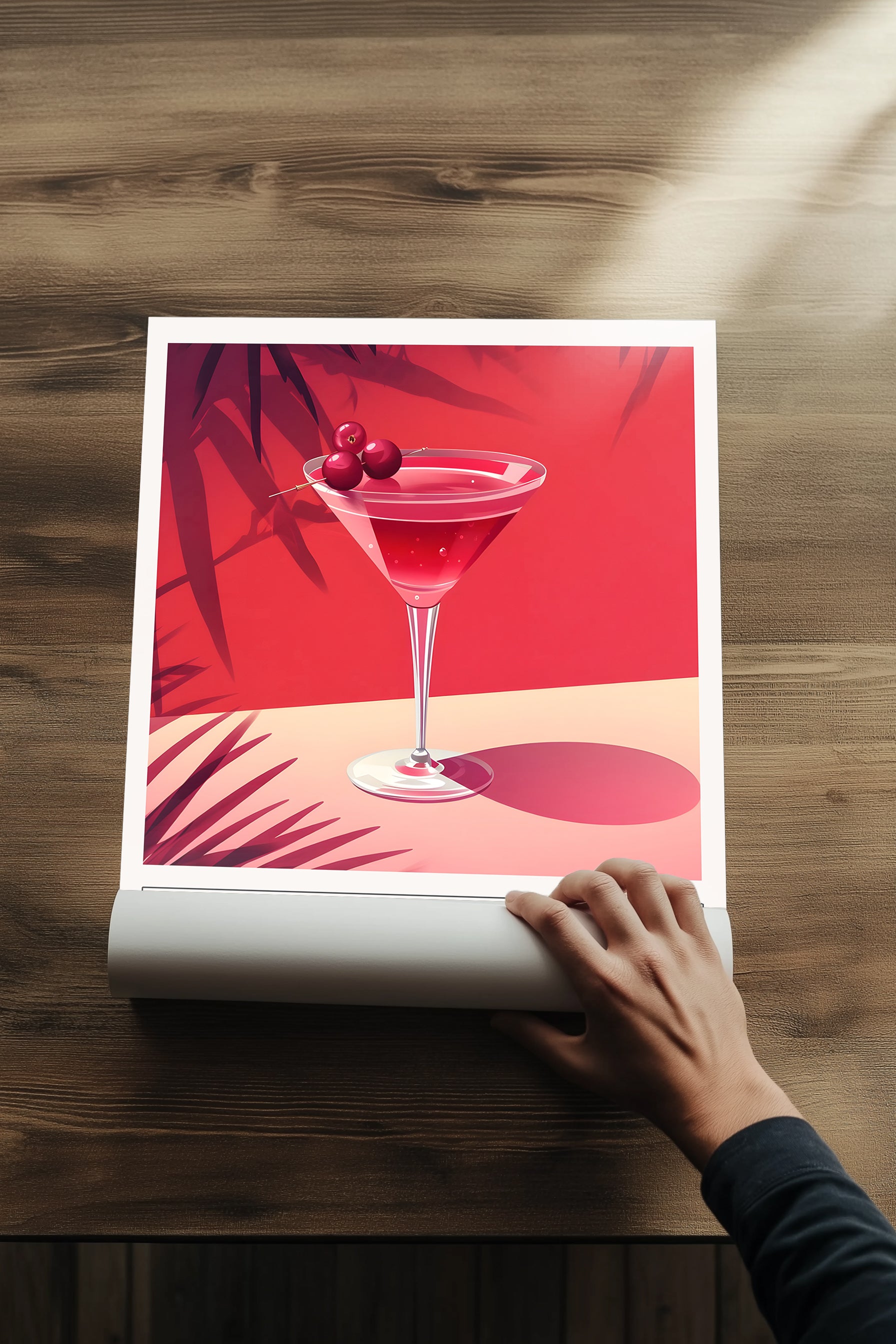 Vodka Cranberry Wall Art Print — Classic Pink Cocktail Poster