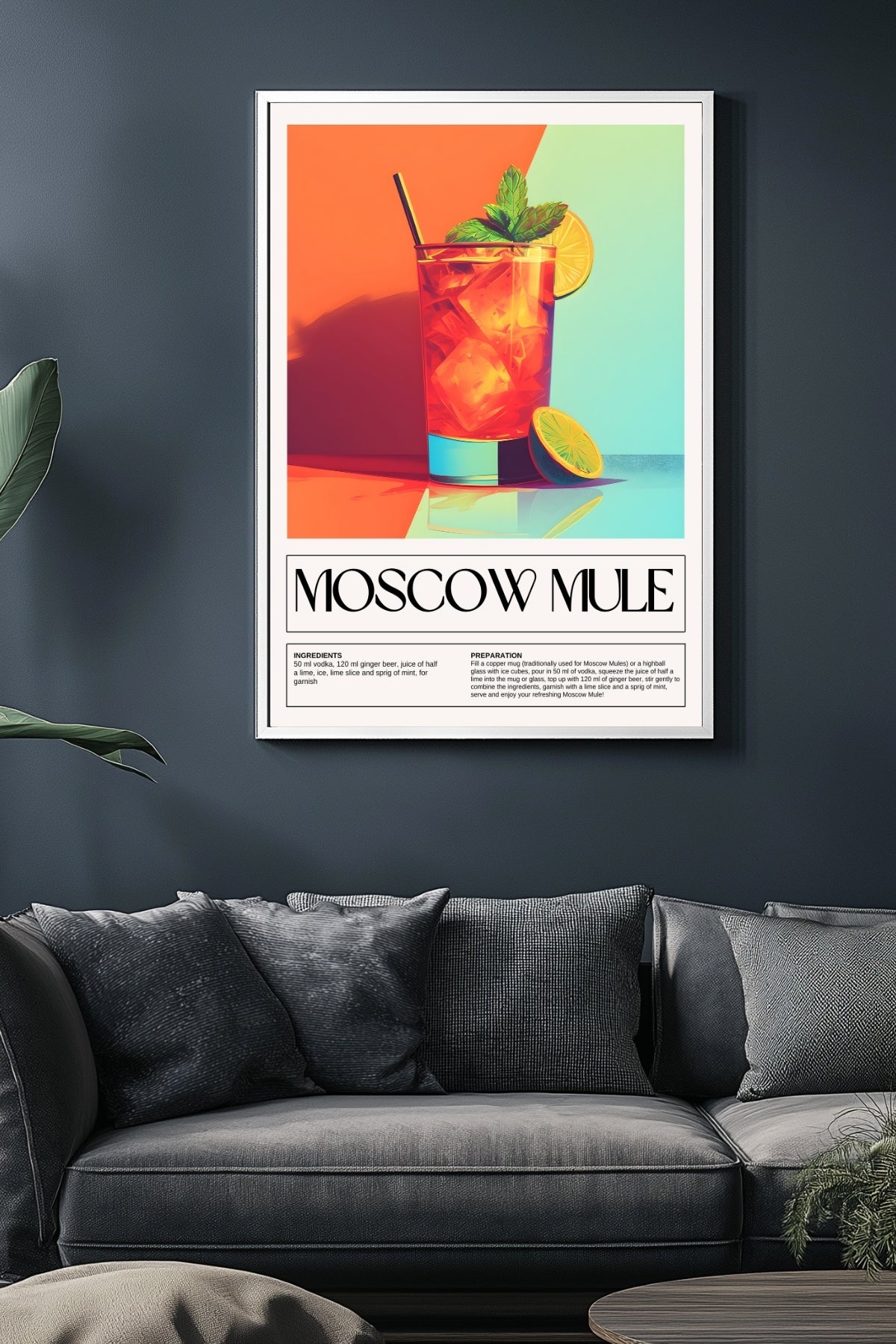 Moscow Mule Wall Art Print — Classic Vodka Ginger Cocktail Poster