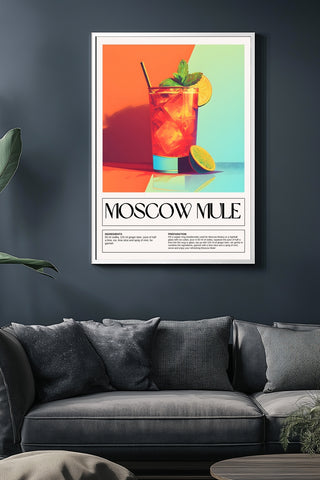 Moscow Mule Wall Art Print — Classic Vodka Ginger Cocktail Poster