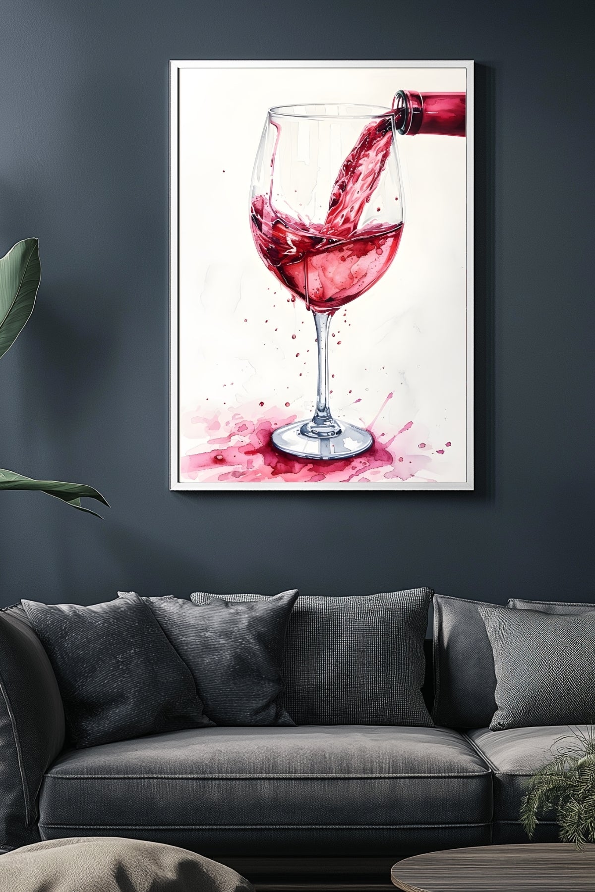 Crimson Cascade Wall Art Print — Red Hair Editorial Fashion Poster