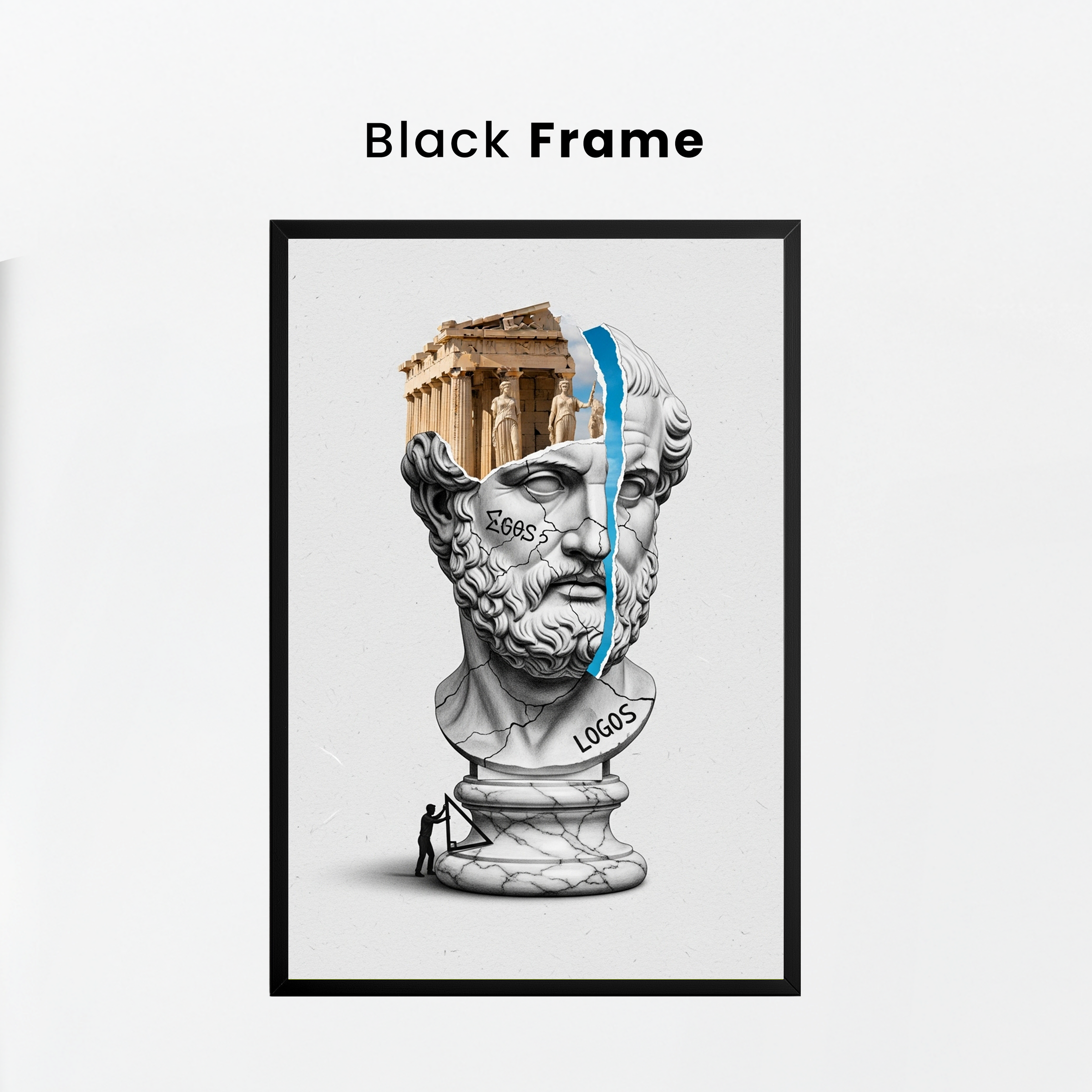 Logos Parthenon — Surreal Philosopher Bust Wall Art Print