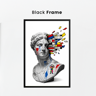 Mondrian Explosion — Surreal Venus Bust Wall Art Print