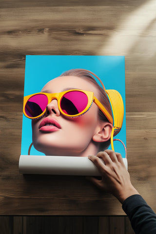 Futuristic Diva Wall Art Print — Bold Pop Portrait Poster