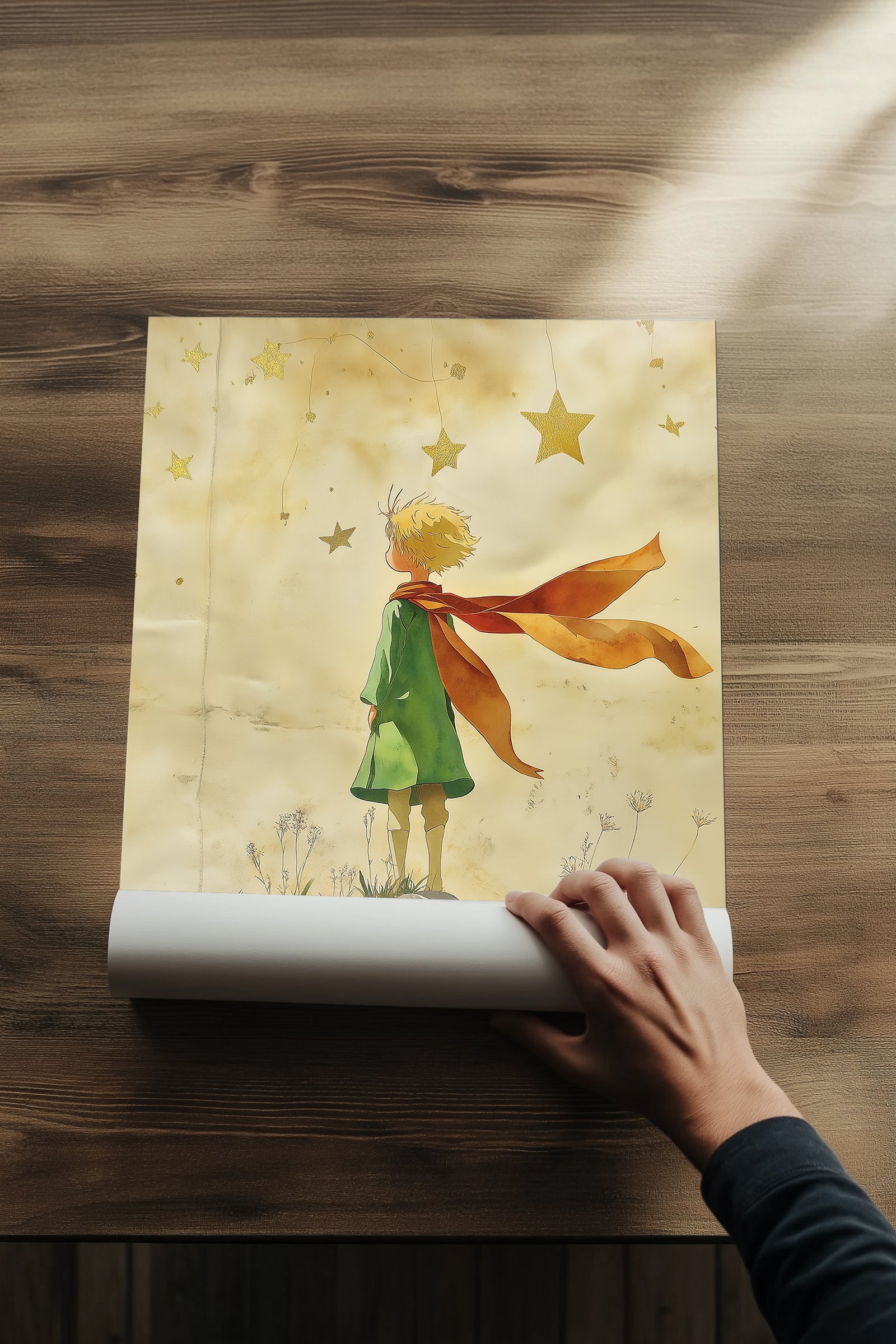 Innocence in Stars Wall Art Print — Dreamy Celestial Romance Poster