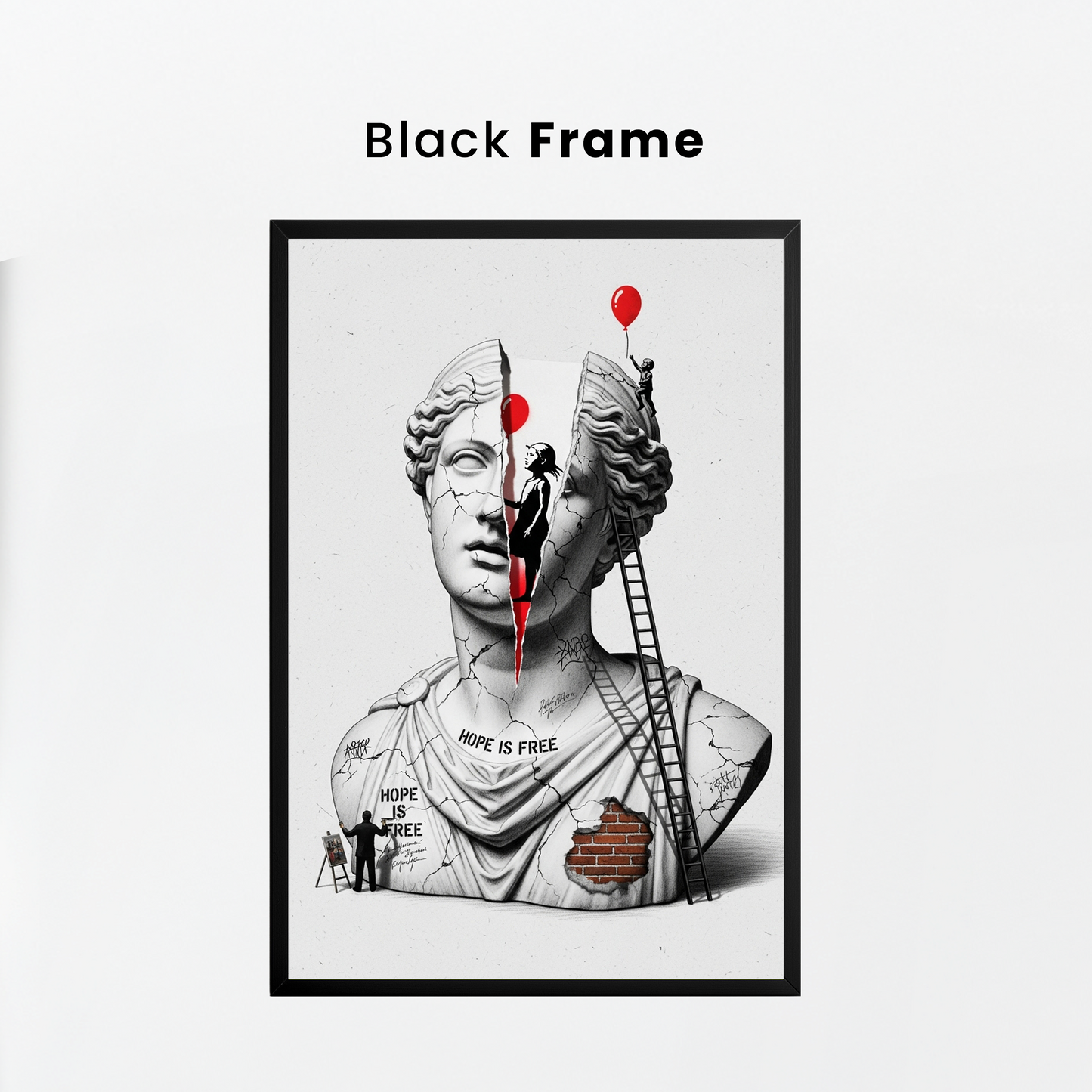 Hope is Free: Banksy Tablo Boyutlarında ve Yüksek Kaliteli Poster