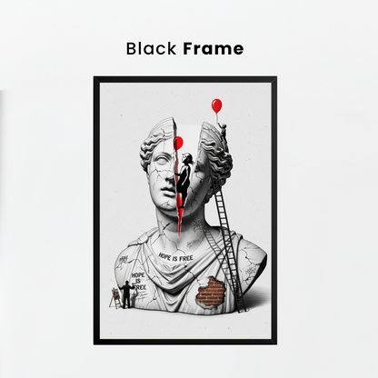 Hope is Free: Banksy Tablo Boyutlarında ve Yüksek Kaliteli Poster