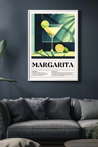 Margarita Wall Art Print — Classic Tequila Cocktail Poster
