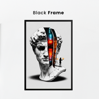 Neon Noir — Surreal David Bust Wall Art Print