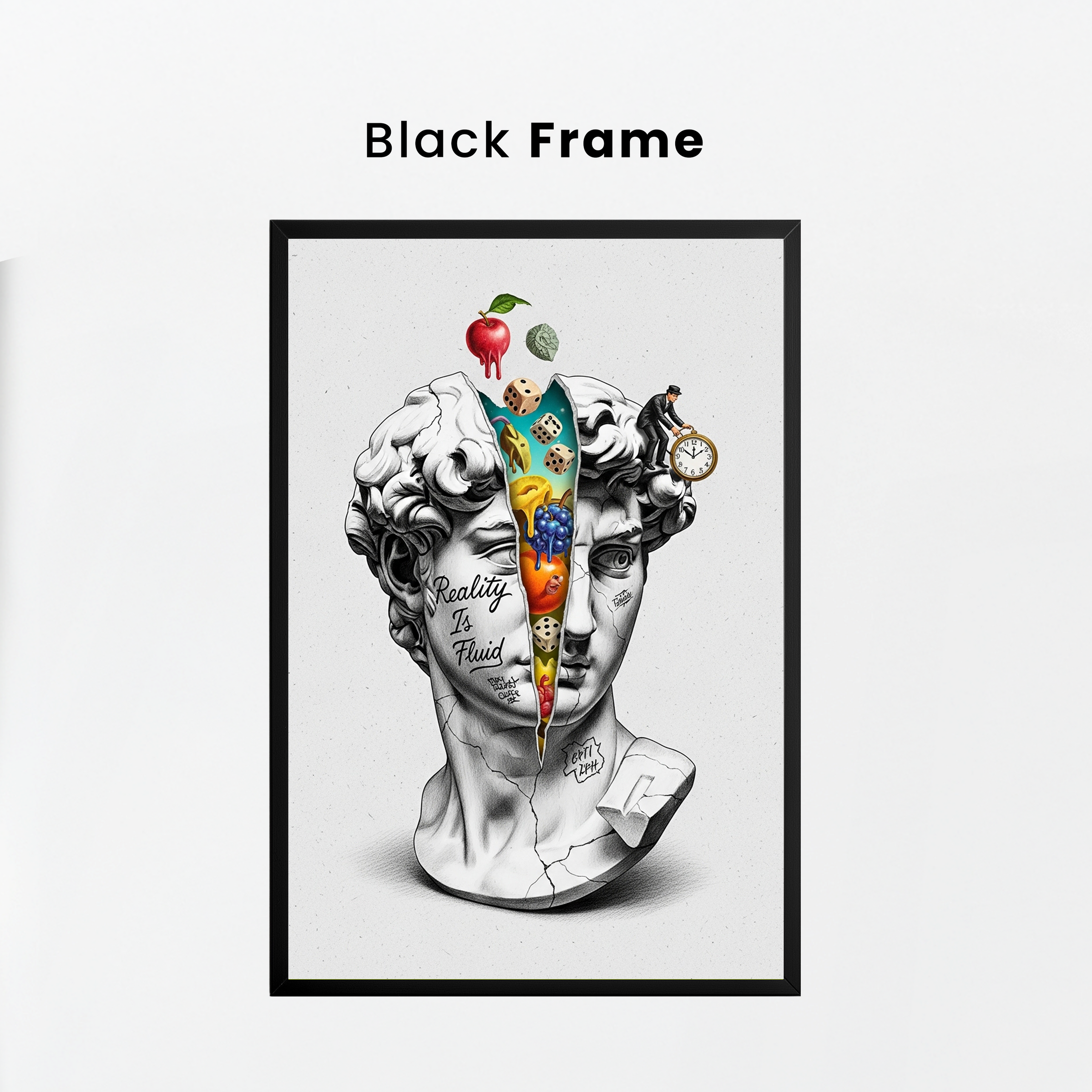 Reality is Fluid — Surreal David Bust Wall Art Print