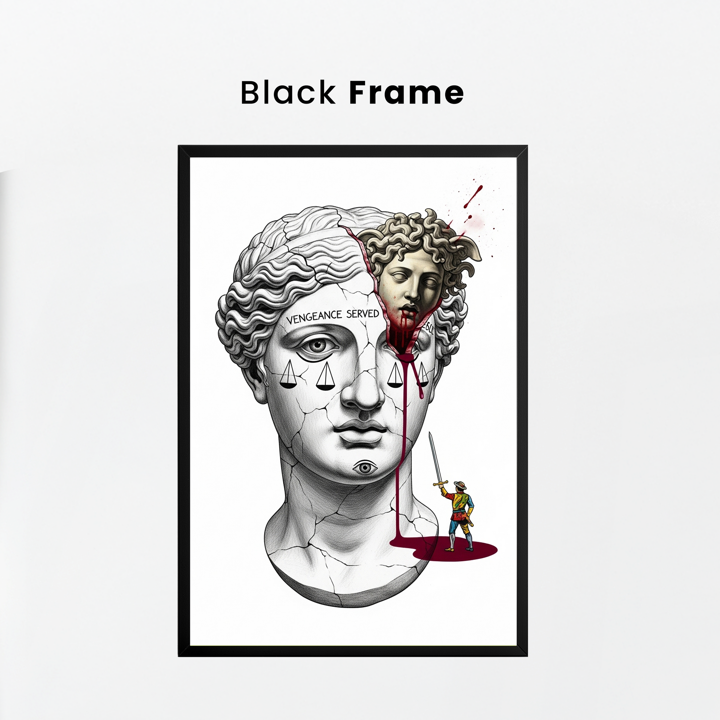 Vengeance Served Medusa — Surreal Greek Mythology Wall Art Print